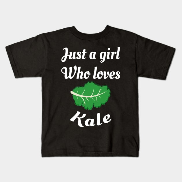 Just A Girl Who Loves Kale Healthy Eating Nutritionist gift Kids T-Shirt by Bazzar Designs
